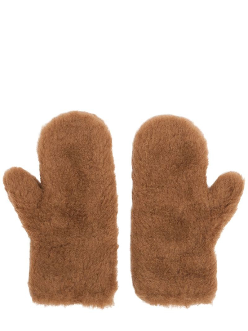 Ombrat2 camel teddy gloves w/ strap | Luisaviaroma