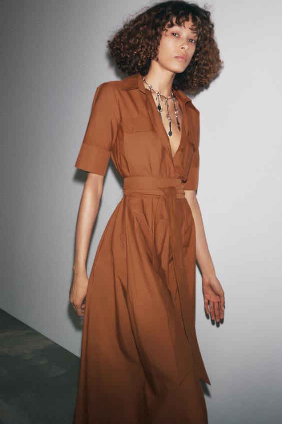 ZW COLLECTION POPLIN SHIRT DRESS | Zara UK