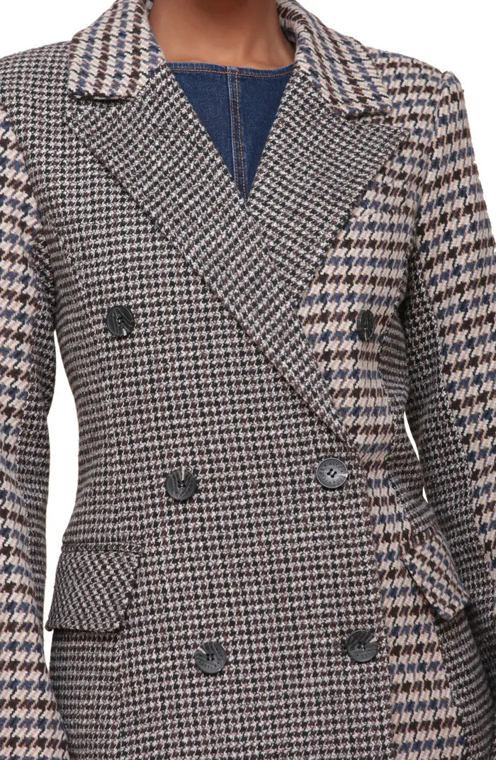 Avec Les Filles Colorblock Houndstooth Double Breasted Coat | Nordstromrack | Nordstrom Rack