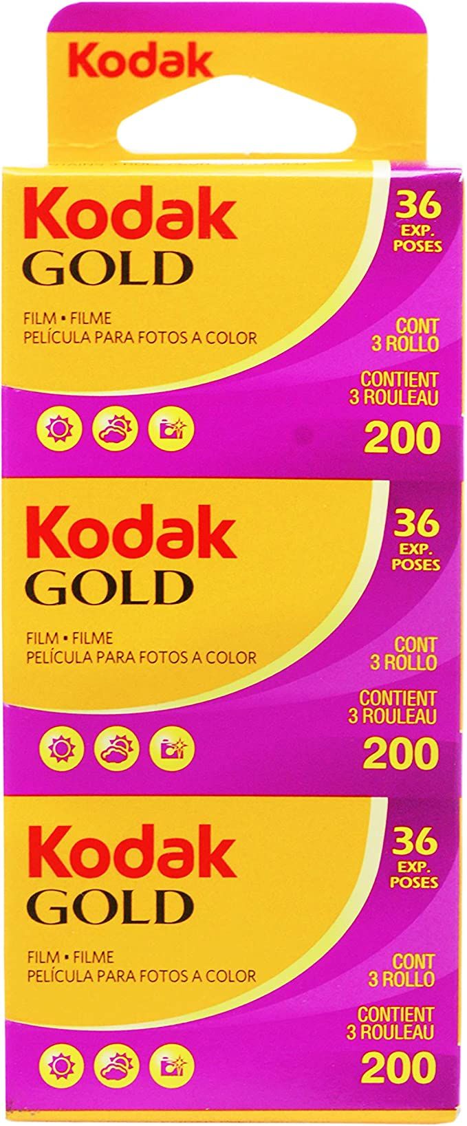 KODAK GOLD 200 Film / 3 pack / GB135-36-Vertical packaging | Amazon (US)
