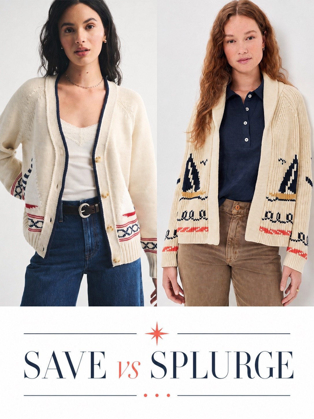Save vs Splurge on this The Great Sailboat Lodge Cardigan compared to Abercrombie Back to School sales Coastal Dad Cardigan #shopbop #abercrombie #summersales #dadcardigan #cardigan #coastalcardigan #sailboatcardigan

#LTKOver40 #LTKSaleAlert #LTKootd