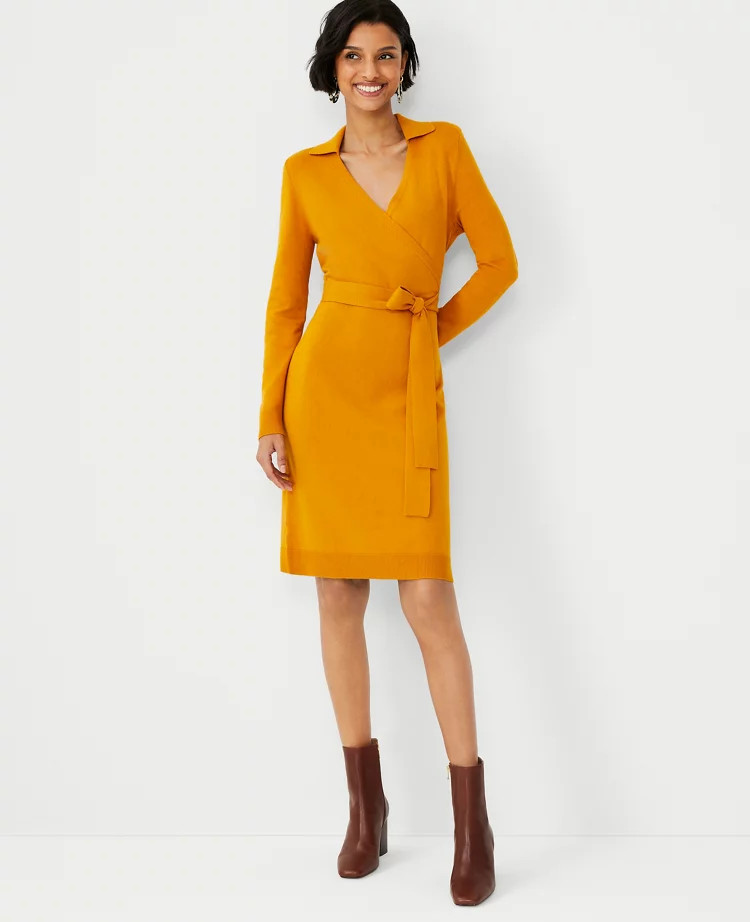 Polo Wrap Sweater Dress | Ann Taylor (US)