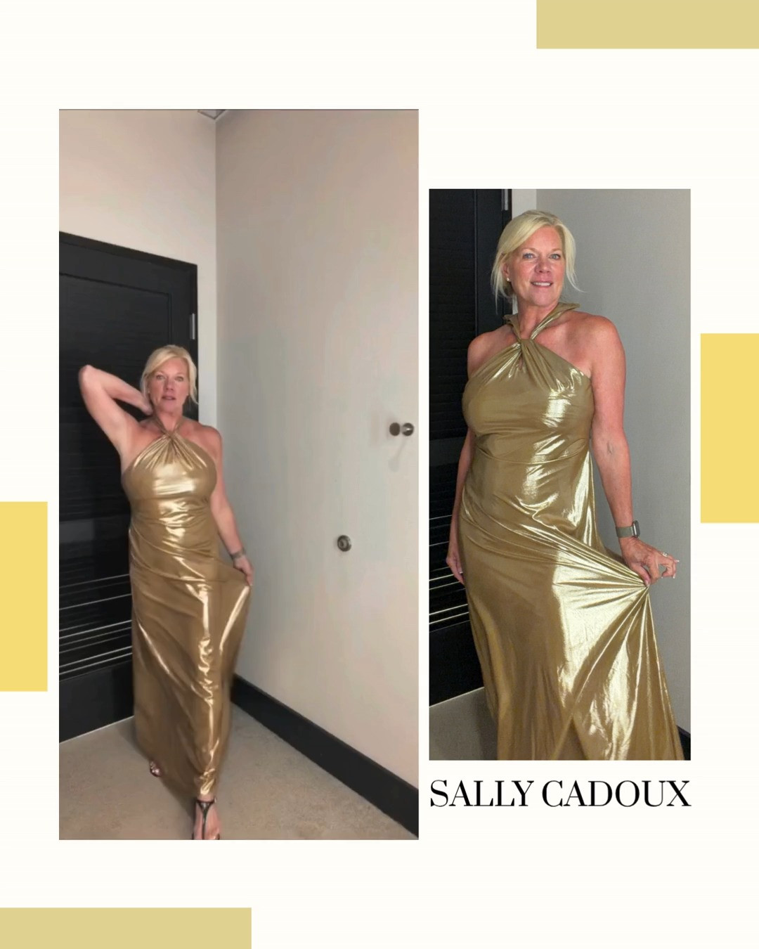 Golden goddess energy ✨ This metallic gown from Bloomingdale's has the prettiest halter tie detail and such a luxe, liquid drape. It's a showstopper without needing any extra sparkle — the fabric does all the work.

Shop it on my LTK.

#LTKstyle #LTKover50 #LTKover40 #LTKwedding #LTKparty #womenover50 #fashionover50 #bloomingdales #metallicdress #golddress #eveningwear #gowngoals #ootd #currentlywearing #shopmycloset 

 #LTKootd #LTKOver40 #LTKWedding