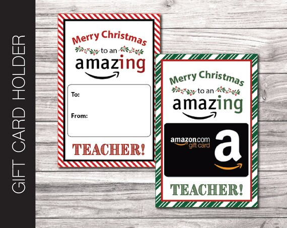 Printable CHRISTMAS Teacher Amazon Gift Card Holder. Merry | Etsy | Etsy (US)