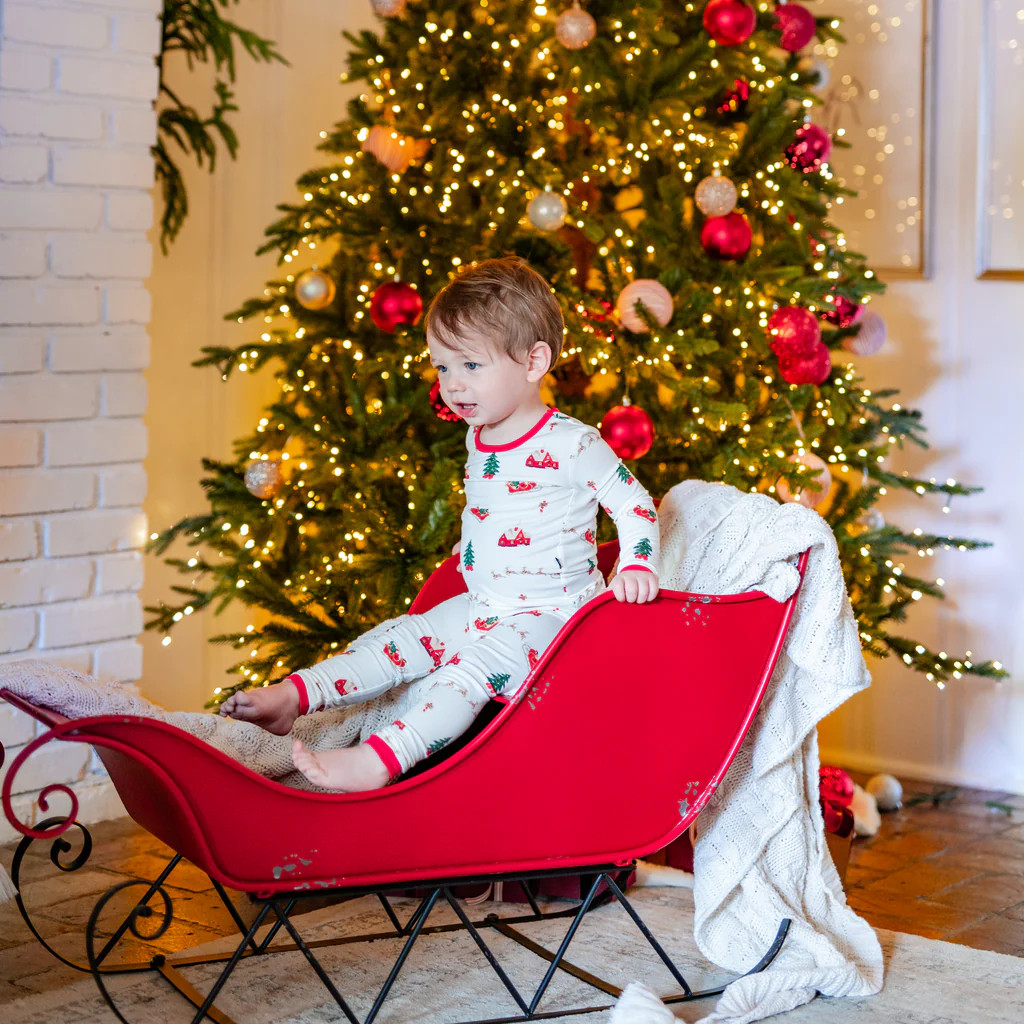 Long Sleeve Pajamas in Santa Sleigh | Kyte Baby