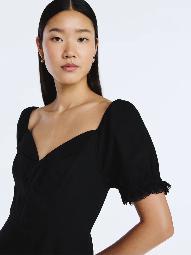 Scoop Women's and Women's Plus Lace Collar Dress, Sizes XS-4X | Walmart (US)