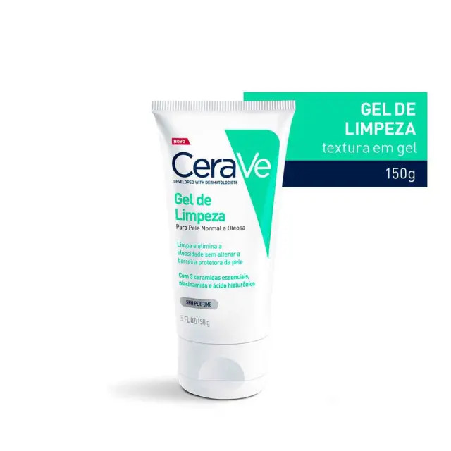 Gel de Limpeza Facial CeraVe Pele Normal a Oleosa Sem Perfume com 150g | DrogaRaia (BR)
