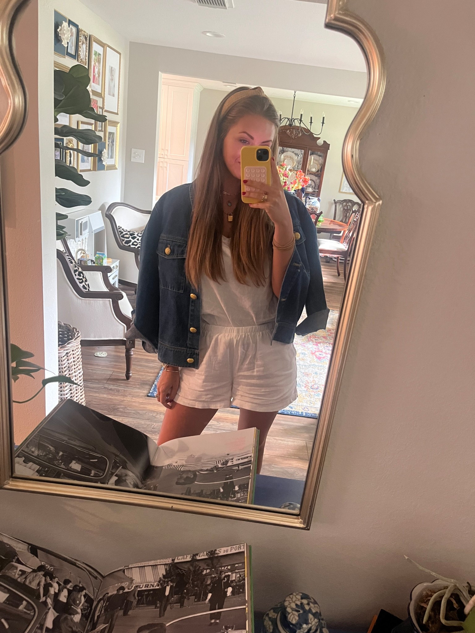 Outfit of the day! 
Target linen set (small bottoms. Medium top) 
English Factory Jean jacket (small. Fits oversized). Just found It for a fraction of what It originally went for!
Electric pics jewelry 
Amazon headband 

#LTKSeasonal #LTKSaleAlert #LTKStyleTip