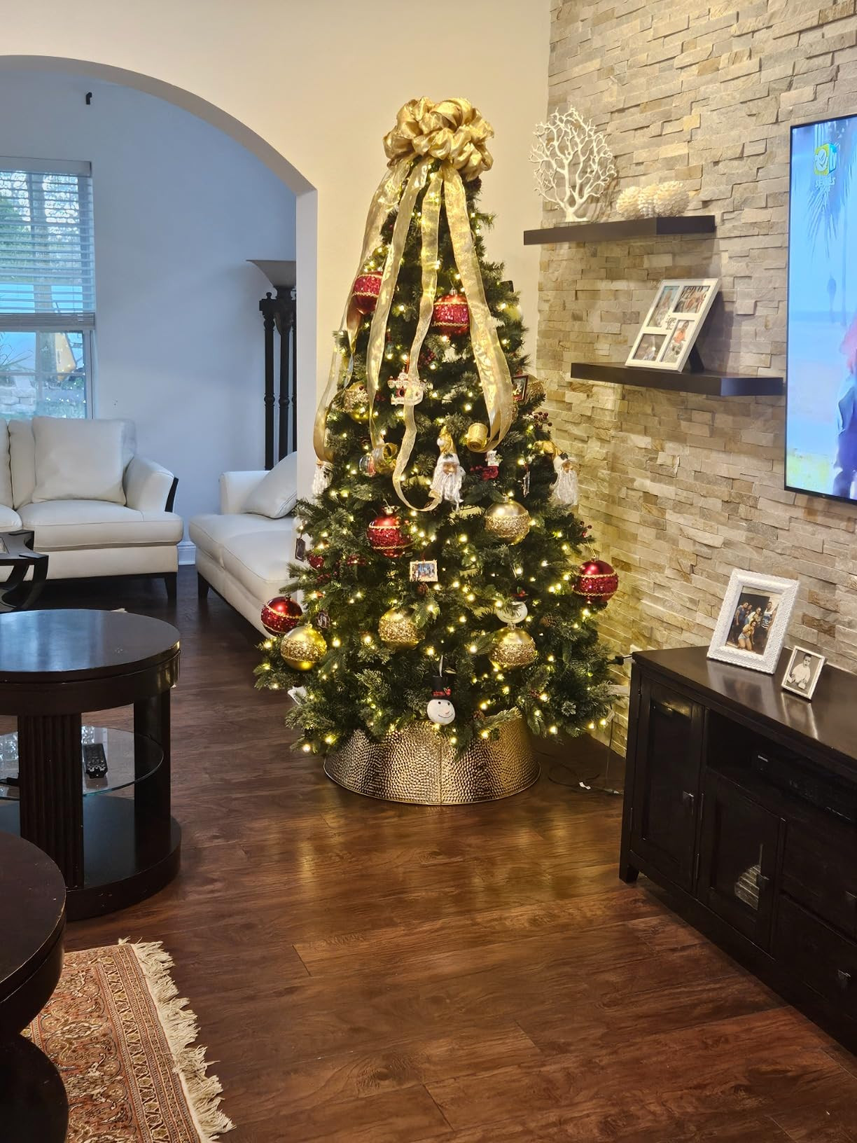 BIRDROCK HOME 4-Panel Christmas Tree Collar - Metal Holiday Skirt Decor - Water Base Protection f... | Amazon (US)