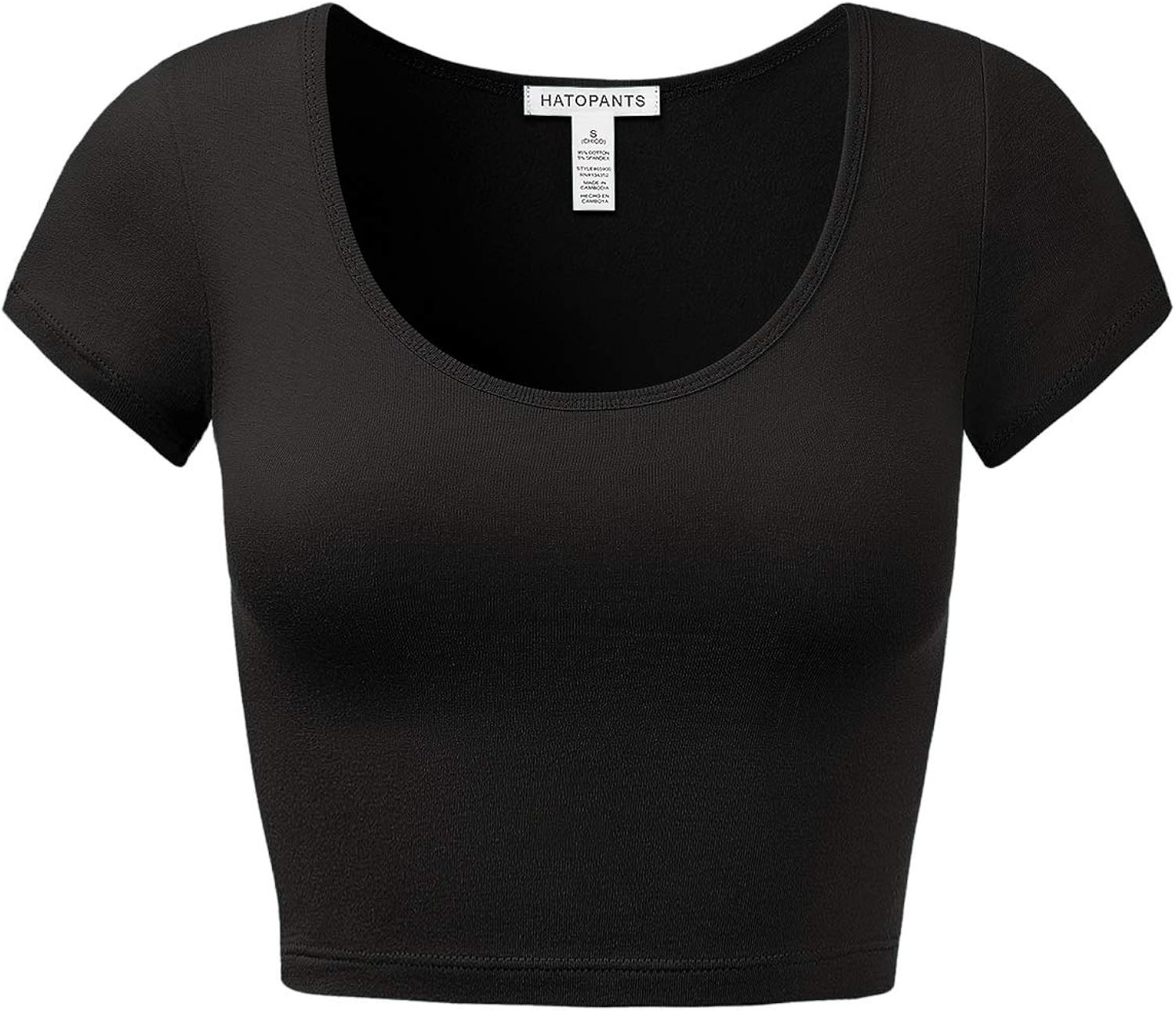 Women's Cotton Basic Scoop Neck Crop Top Short Sleeve Tops | Amazon (US)
