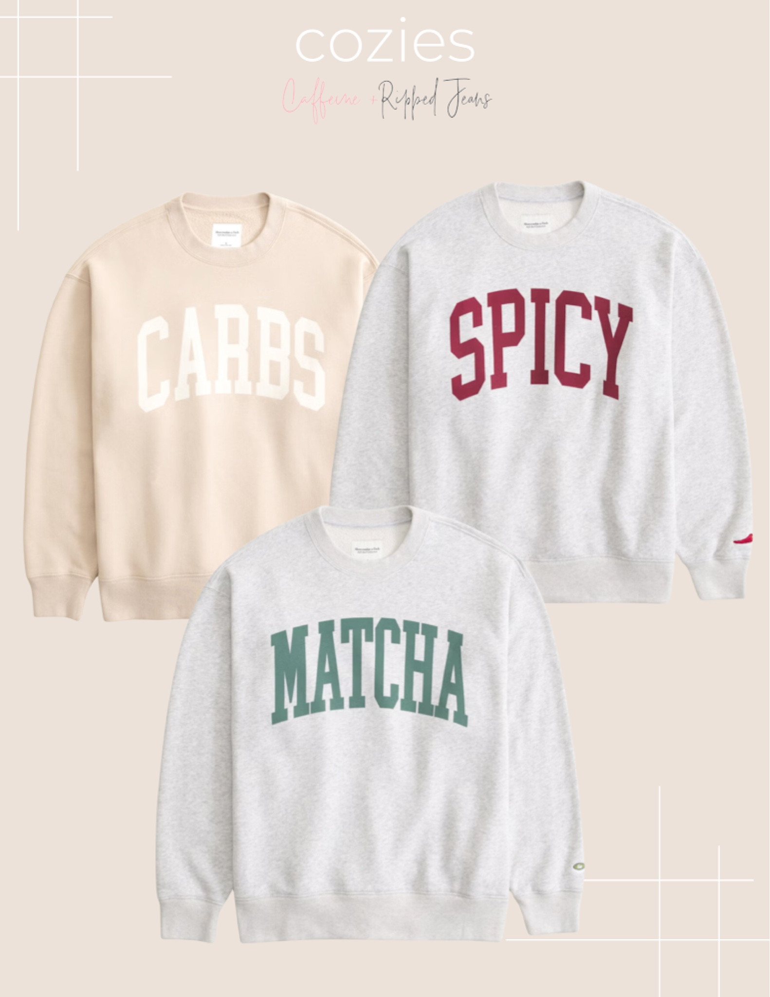// Thanksgiving outfit // Thanksgiving sweatshirt // Abercrombie sweatshirt // carbs sweatshirt // matcha sweatshirt // spicy sweatshirt // 

#LTKSeasonal #LTKSaleAlert #LTKFallSale