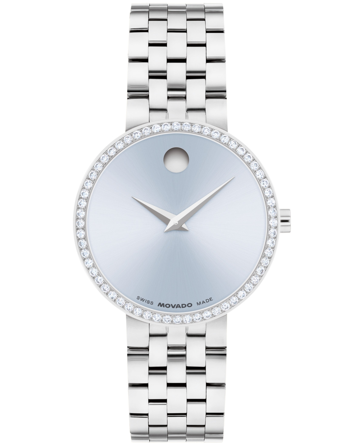 Movado Women's Museum Classic Lab Grown Diamond Swiss Quartz Stainless-Steel Watch, 29.5mm - Silver-Tone | Macy's