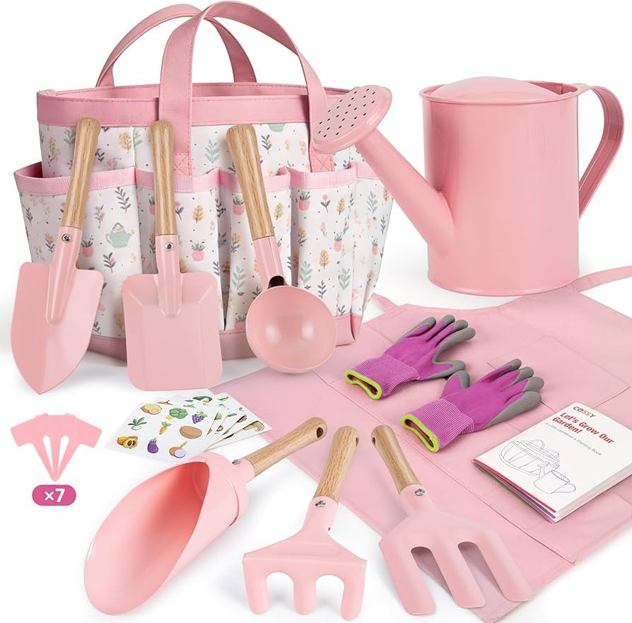 Cossy Kids Gardening Set, 13PCS Garden Tool Kit for Kids and Toddlers Boys Girls, Includes Tote B... | Amazon (US)