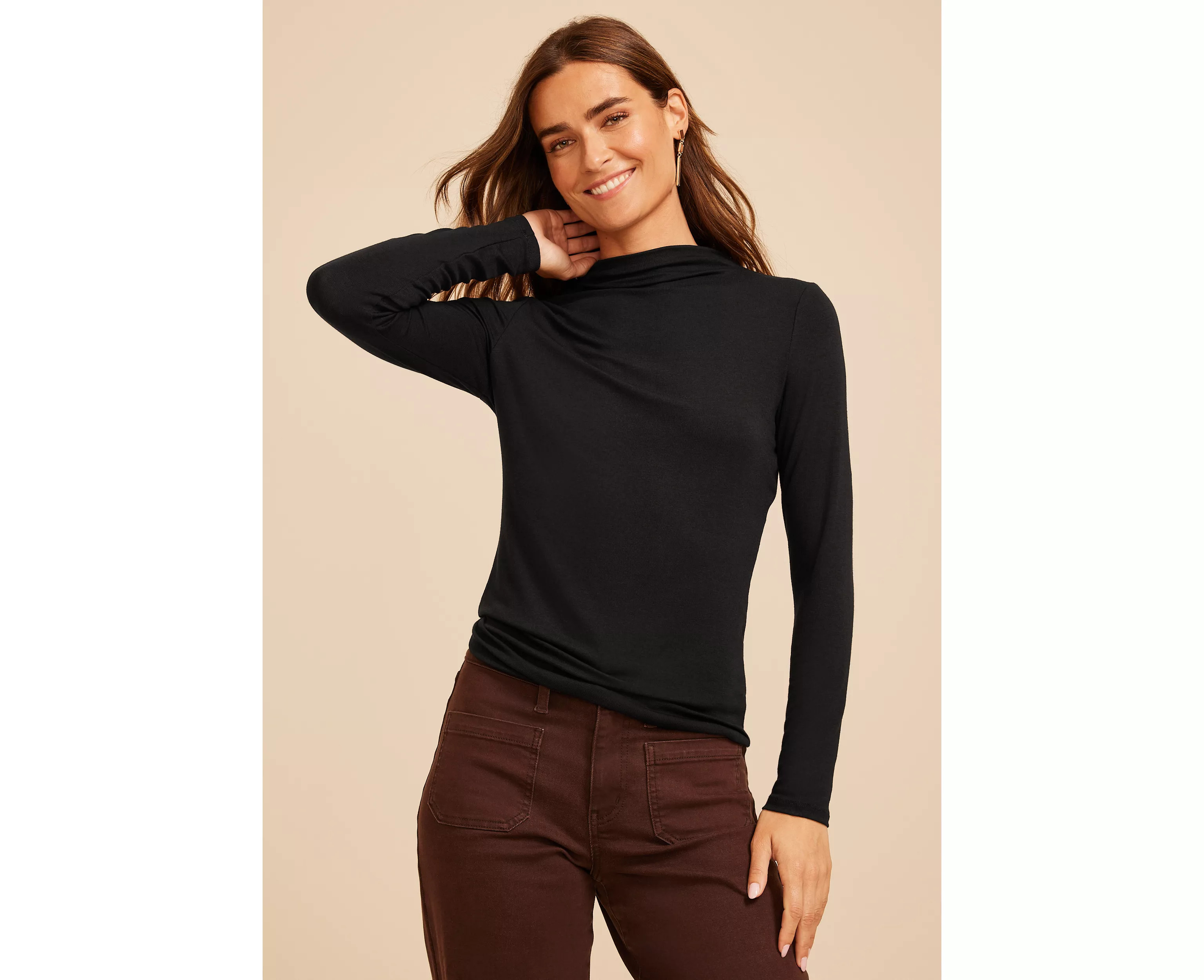24/7 Mock Neck Long Sleeve Tee | maurices | Maurices