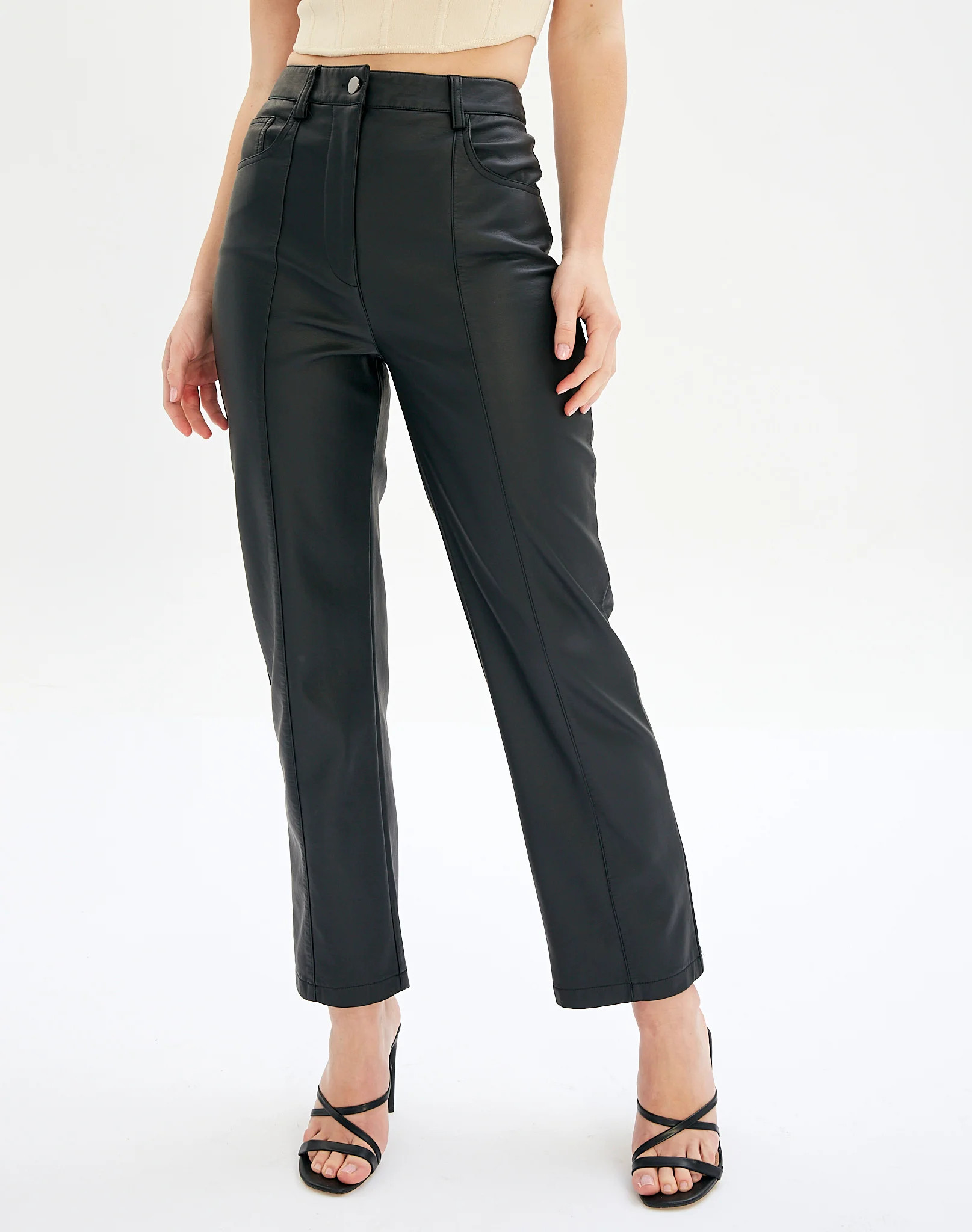 Faux Leather Stitch Detail Pant | Glassons (AU & NZ)