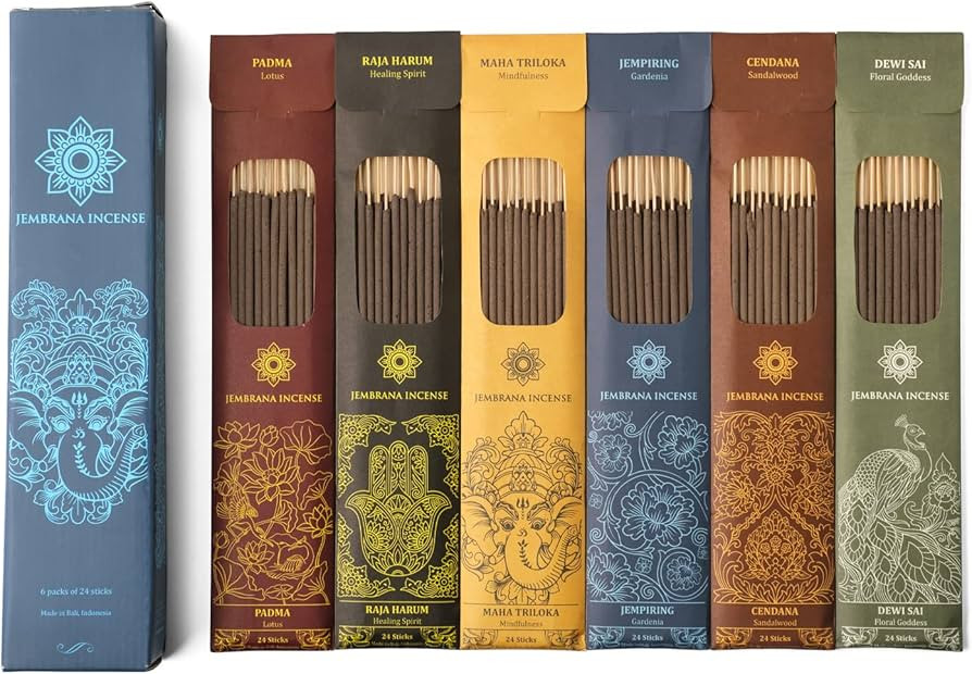 Jembrana Incense Sticks - Bulk Inscents-Sticks Scented - Variety 6 Pack of Insence (144 Stcks Tot... | Amazon (US)