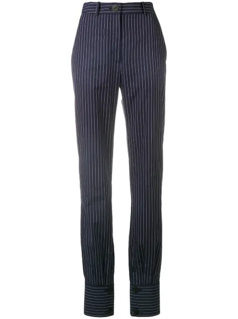 JW Anderson High Waist Pinstriped Trousers - Farfetch | Farfetch Global