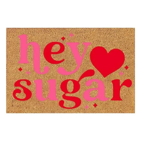 EARKITY Door Mat, Valentine's Day Natural Coir Door Mat, Romantic Red Pink White Heart Pattern We... | Walmart (US)