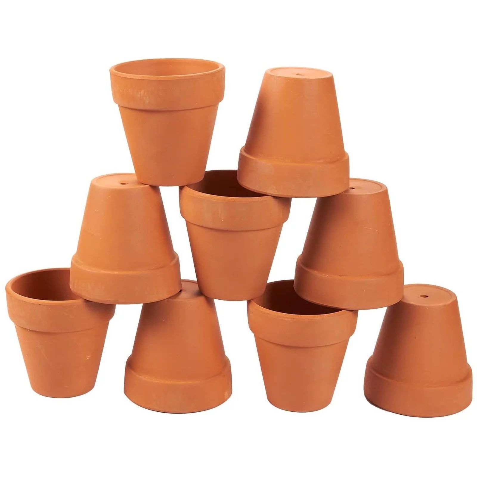 9-Pack 3.5" Terra Cotta Pots, Mini Small Terracotta Flower Clay Pots Planters for Plants with Dra... | Walmart (US)