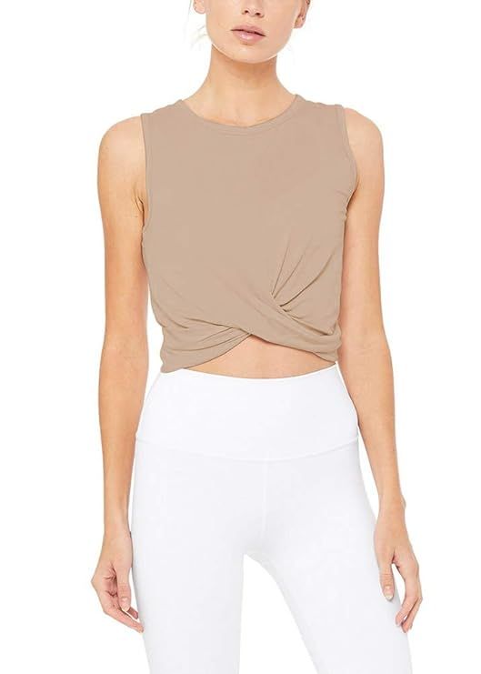 Bestisun Women Workout Crop Tank Tops Cute Crossover Yoga Sports Shirts Fitness Athletic Activewear | Amazon (US)