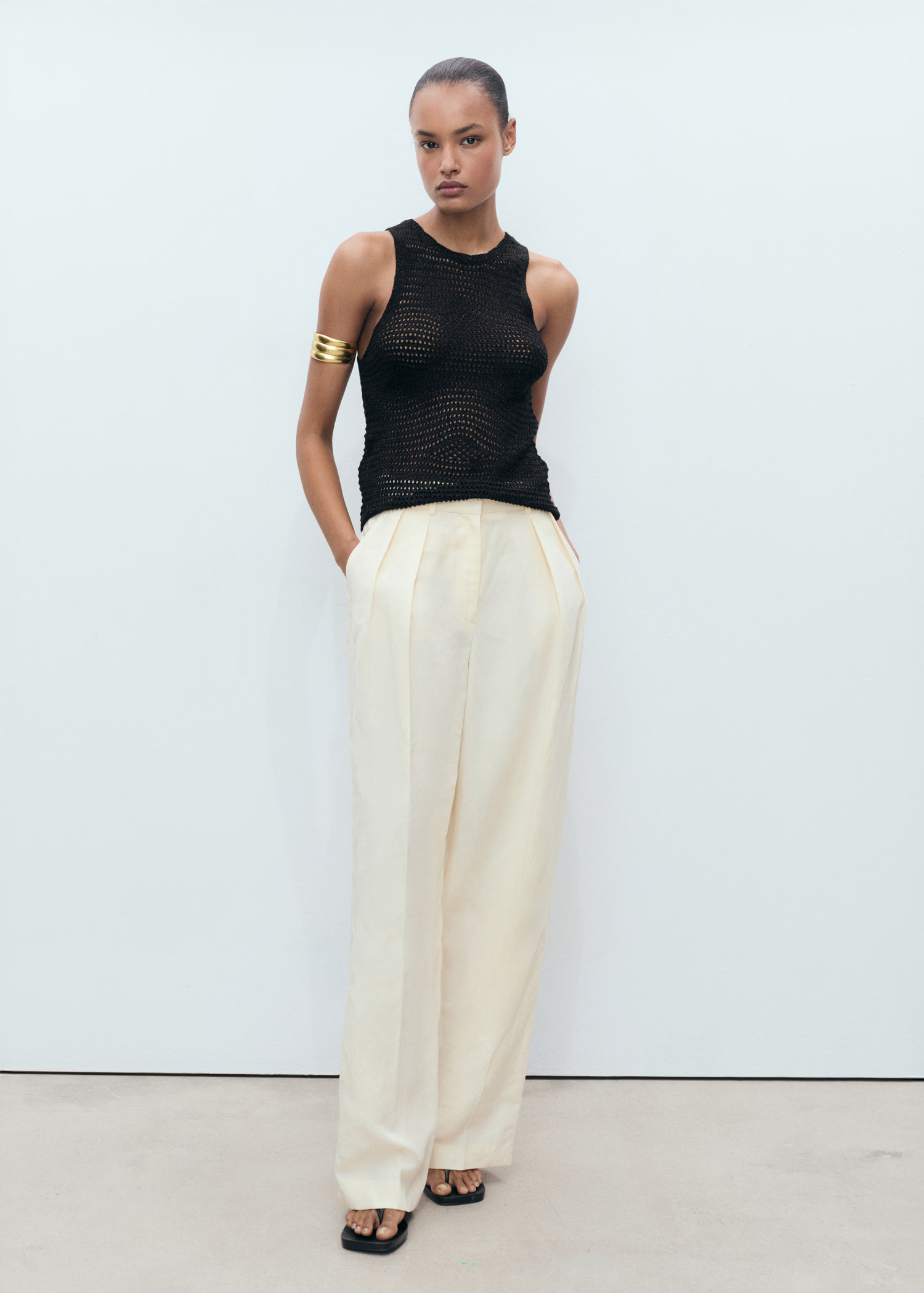 Openwork knitted lurex top - Women | MANGO USA | Mango (US/MX/AU)