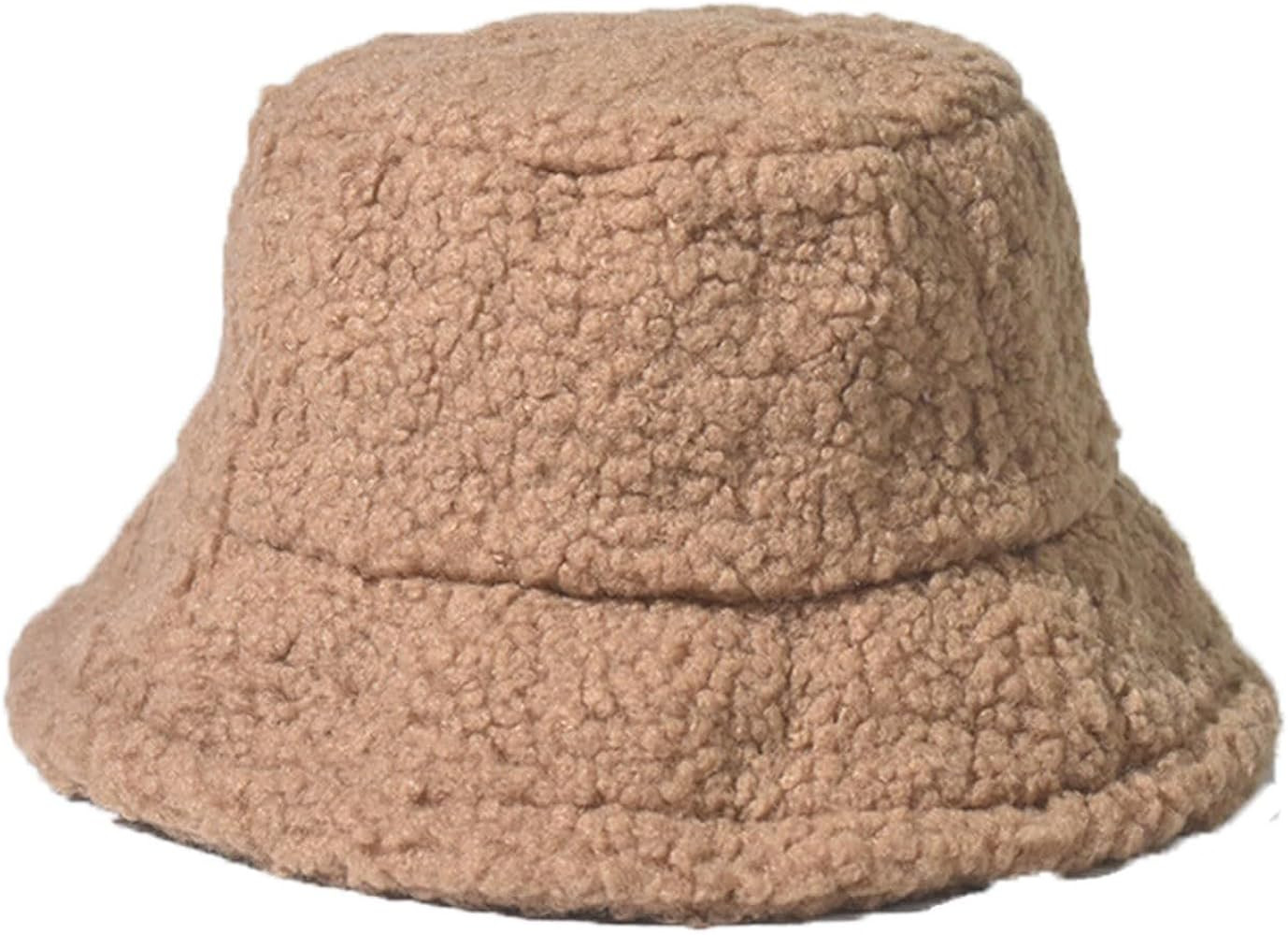 Women Men Teen Girls Fleece Fuzzy Bucket Hat Fluffy Faux Fur Cute Teddy Sherpa Clothes Hats Winte... | Amazon (CA)