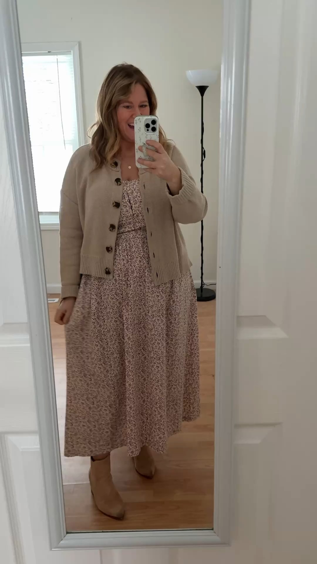 Teacher outfit! My dress is mostly sold out so linked what I could find that’s similar.  My cardigan is a large  

#LTKSeasonal #LTKWorkwear #LTKMidsize