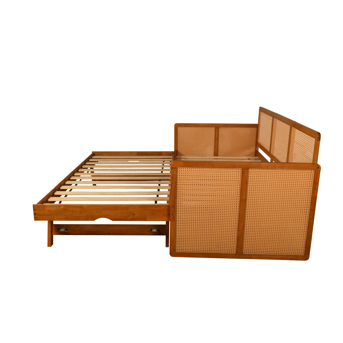 Bayou Breeze Bruke Daybed Frame with Pop Up in Honey Finish (Mattresses Not Included) & Reviews |... | Wayfair North America