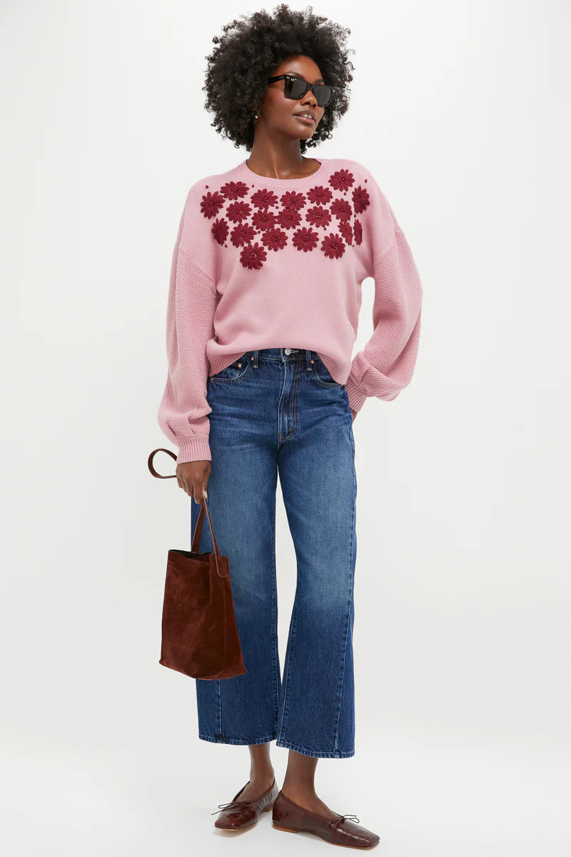 Rose Embroidered Floral Francine Sweater | Tuckernuck (US)