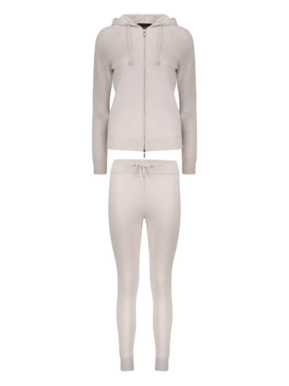 Moorer zip-up Drawstring Trousers Set  | Neutrals | FARFETCH ID | Farfetch Global