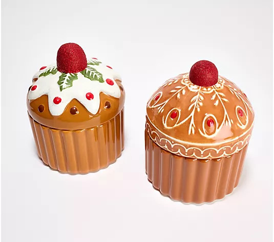 "As Is" HomeWorx by Slatkin + Co. S/2 6oz Cookie Ceramic Candles - QVC.com | QVC