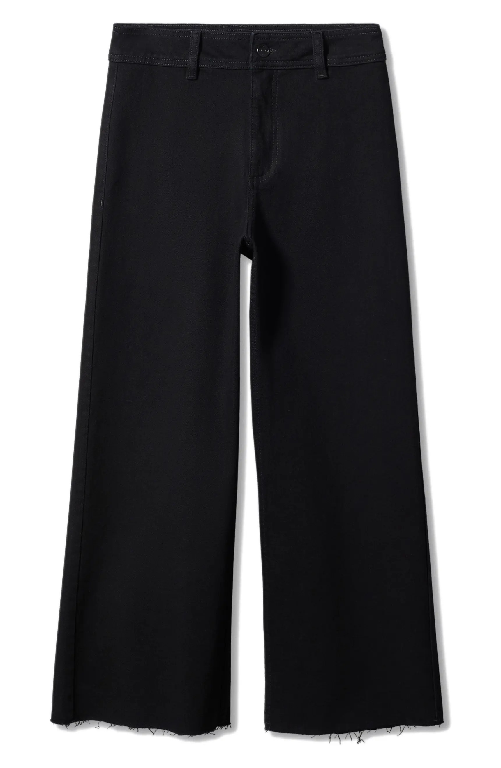 MANGO High Waist Raw Hem Wide Leg Jeans | Nordstrom | Nordstrom