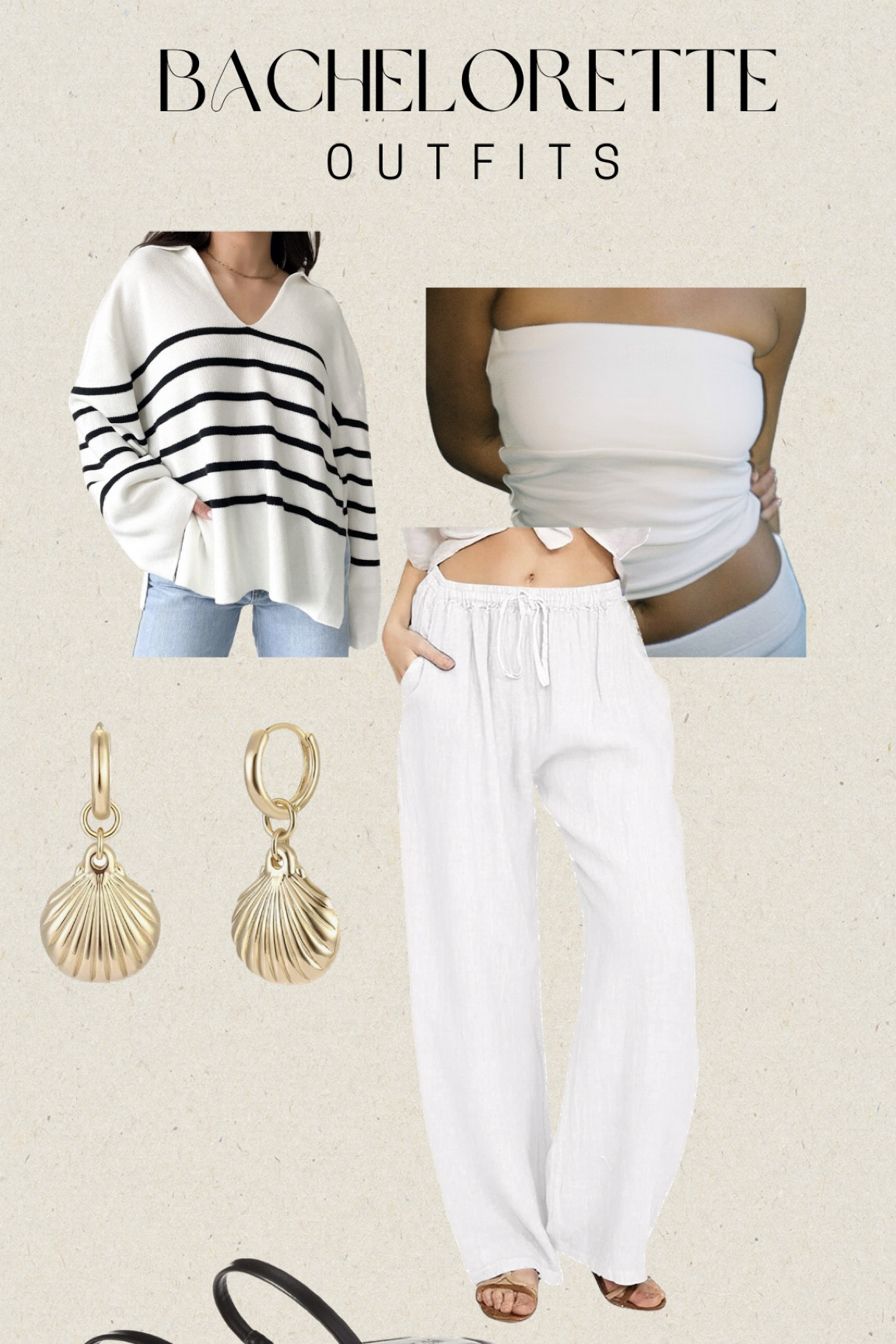 Strapless top // djerf Avenue size small 
Pants // small
Sweater // small (jordan15) 

#LTKwedding #LTKunder100 #LTKunder50