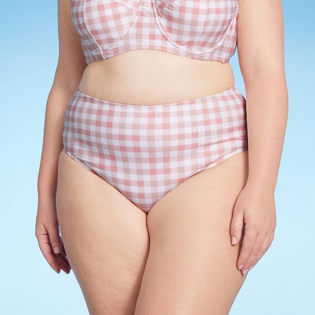 Women's Plus Size Spring it on Me High Waist Bikini Bottom - Kona Sol™ Pink | Target