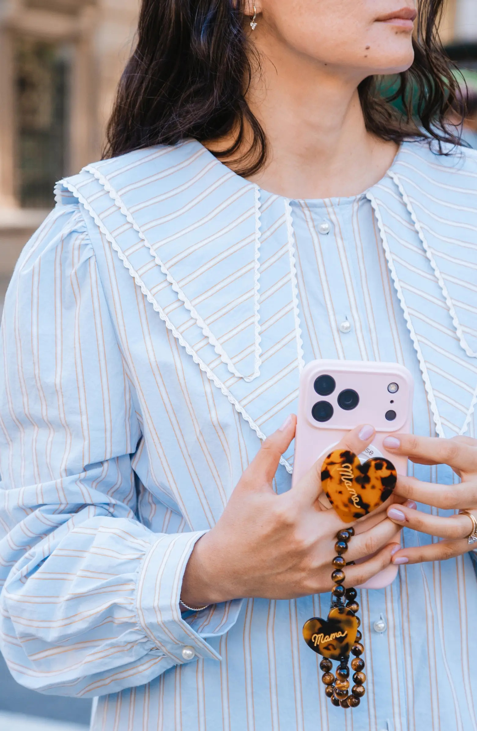 Solar Eclipse Mama Heart Beaded Phone Wrist Strap | Nordstrom | Nordstrom