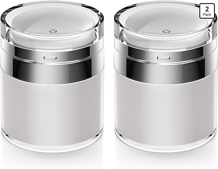 KaiNaDi Airless Pump Jar, 1.7 oz Refillable Cream Container, 2 Pack | Amazon (US)
