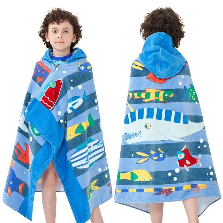 Bavilk Kids Hooded Bath Beach Towel Girls Boys Swim Pool Cover Up Super Absorbent Cute Cartoon An... | Walmart (US)