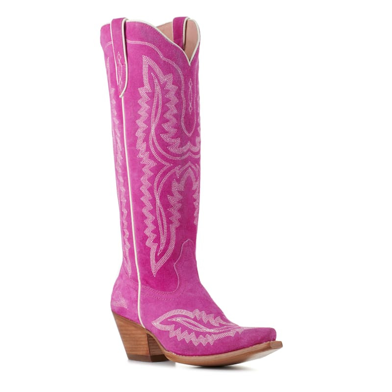 Ariat Women's Casanova Haute Pink Suede Snip Toe Tall Cowboy Boots | Cavender's