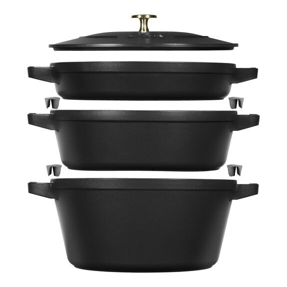 4-pc Stackable set, black matte, cast iron | The ZWILLING Group Cutlery & Cookware