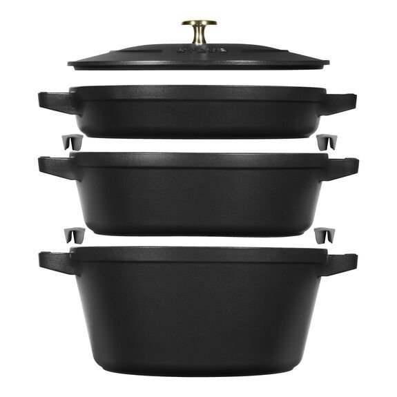 4-pc Stackable set, black matte, cast iron | The ZWILLING Group Cutlery & Cookware