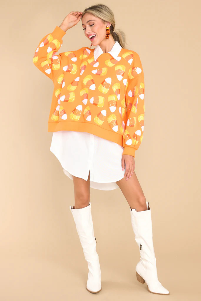 Orange Candy Corn Sweatshirt | Red Dress 