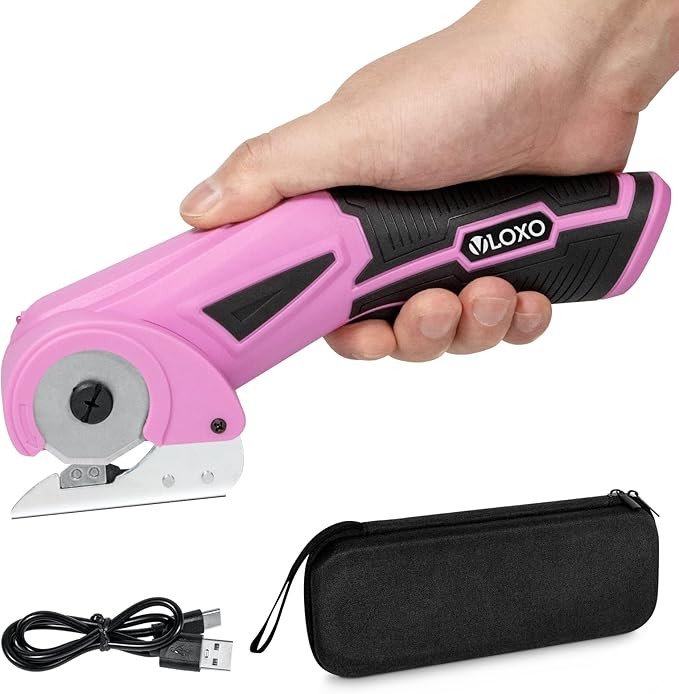 Cordless Electric Scissors, VLOXO Rechargeable Fabric Scissors with Safety Lock, 4.0V Rotary Cutt... | Amazon (US)
