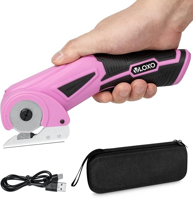 Cordless Electric Scissors, VLOXO Rechargeable Fabric Scissors with Safety Lock, 4.0V Rotary Cutt... | Amazon (US)