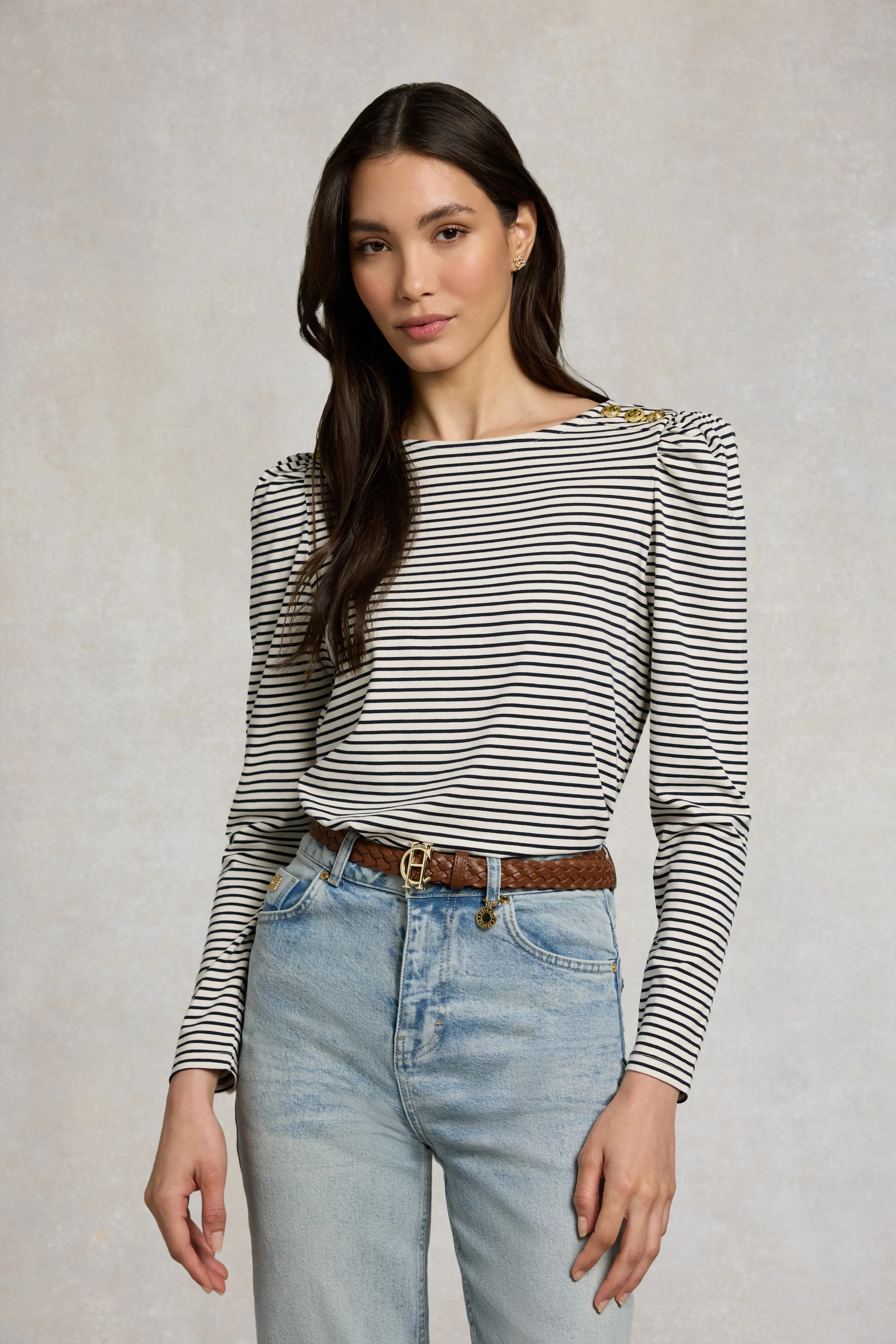 Emma Top (White Ink Navy) | Holland Cooper