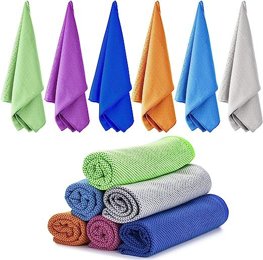 Ailawuu 6Pack Cooling Towels,Ice Towel for Neck and Face,Soft Breathable Chilly Towel,Microfiber ... | Amazon (US)