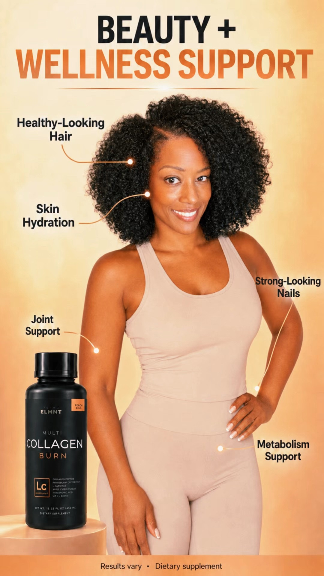 Terra ELMNT Multi Collagen Burn supports healthy-looking hair, skin, nails, joints and metabolism—all in a delicious Peach Ring flavor. 🍑 Tap the link to shop! #Collagen #WellnessOver50 #BeautyFromWithin #TerraELMNT

#LTKfitnessgoals #LTKActive #LTKOver40