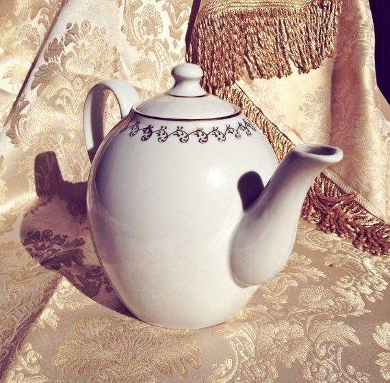 Vintage Porcelain Teapot - Soviet era Latvia - Riga Porcelain Factory - Rustic Royal Home Decor - US | Etsy (US)