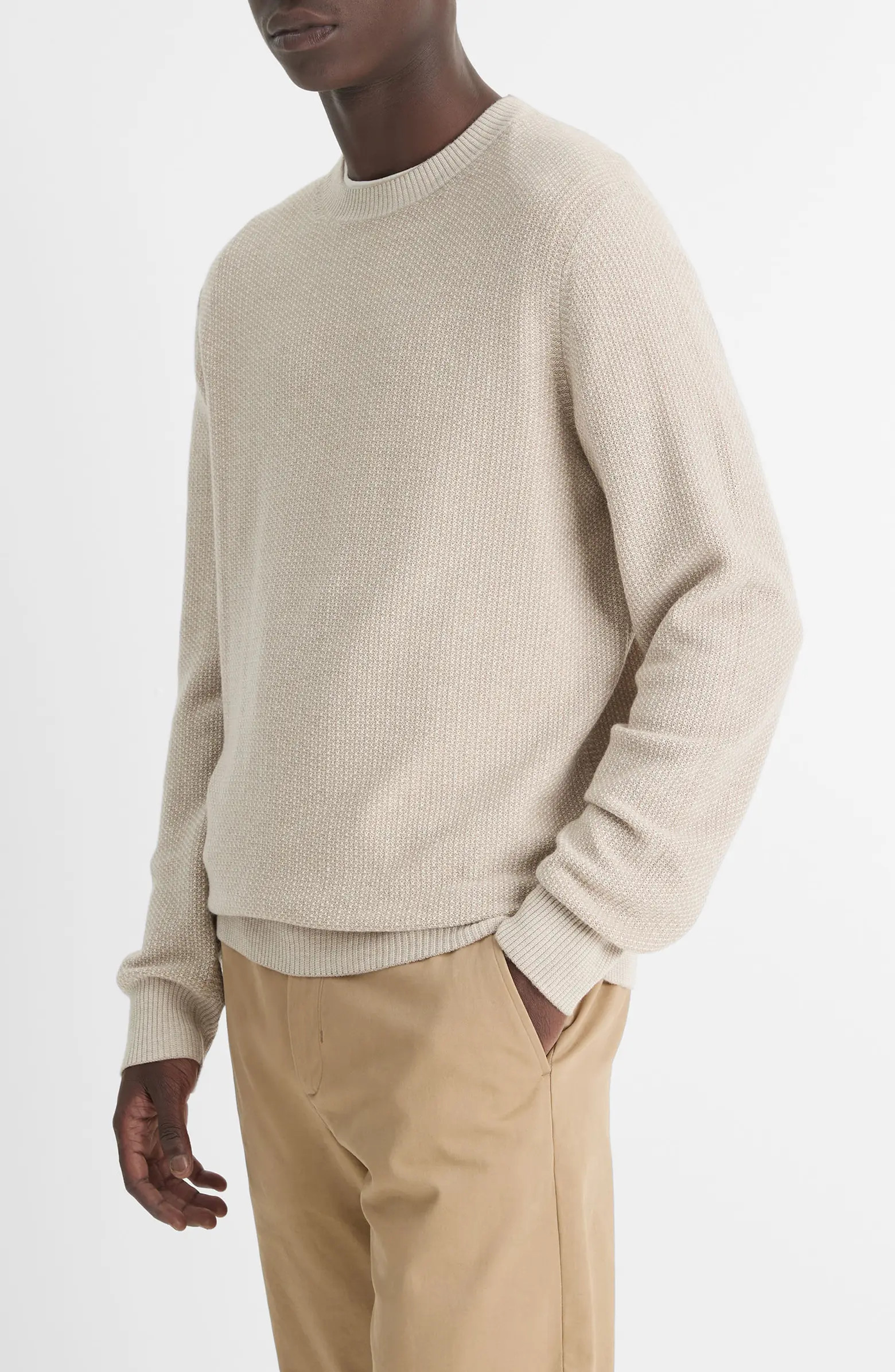 Geometric Jacquard Wool & Cotton Blend Crewneck Sweater | Nordstrom