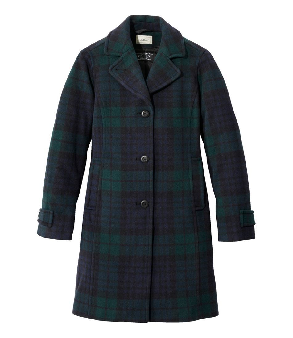 Women's Classic Lambswool Polo Coat, Three-Quartern, Pattern | L.L. Bean