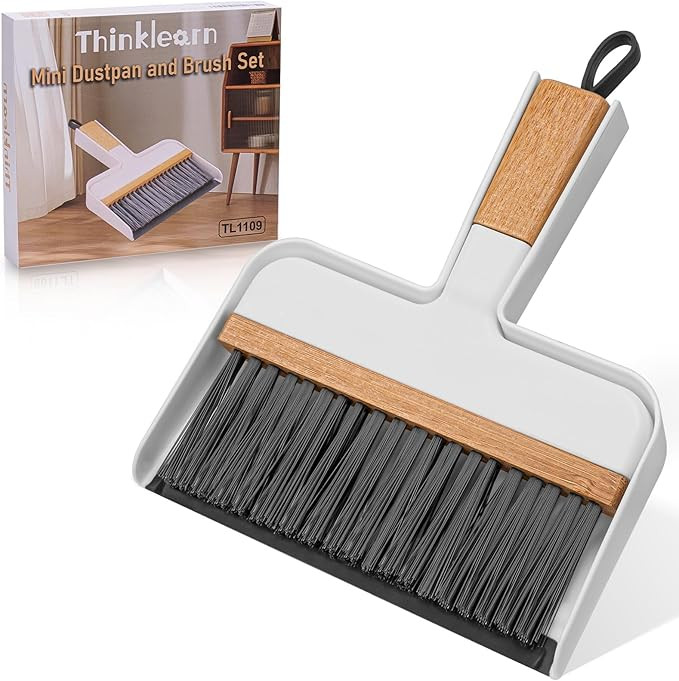 Mini Dustpan and Brush Set, Portable Broom and Dustpan Combo Set with Bamboo Handle, Handheld Bro... | Amazon (US)